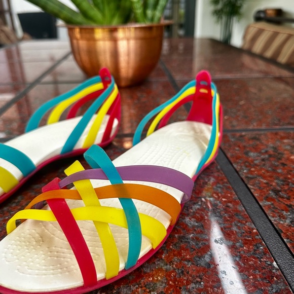 Women’s crocs Women's Huarache Flat Rubber Sandals size 10 - Picture 3 of 11